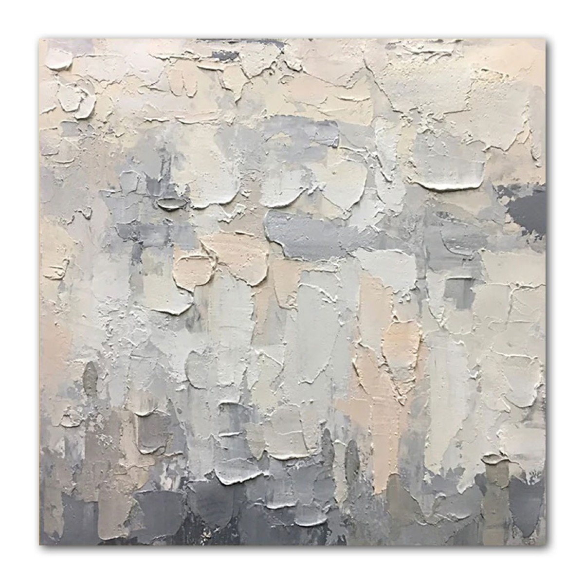 Powder n Grey II Abstract 3d Heavy Textured Partial Oil Painting